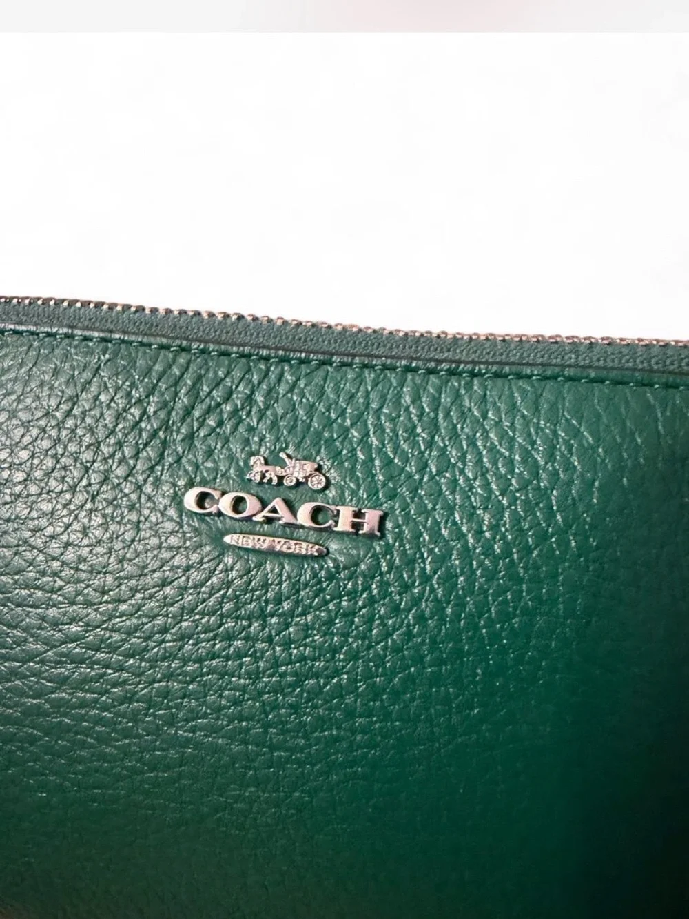 Green Pebble Leather Coach Nolita 19 wristlet (Style C8303)